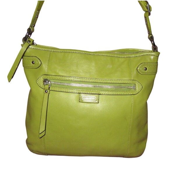 Coach 2013 Legacy Avocado Green Leather Messenger Crossbody handbag Swing pack - Picture 1 of 14